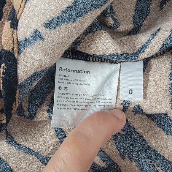 Reformation Crimini Tiger Print Raja Midi Leg Slit Dress Size 0 - Picture 9 of 9